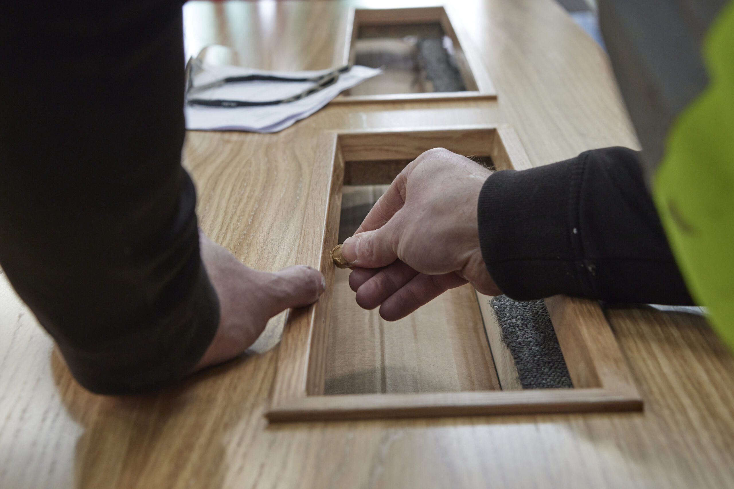 fire door being manufactured